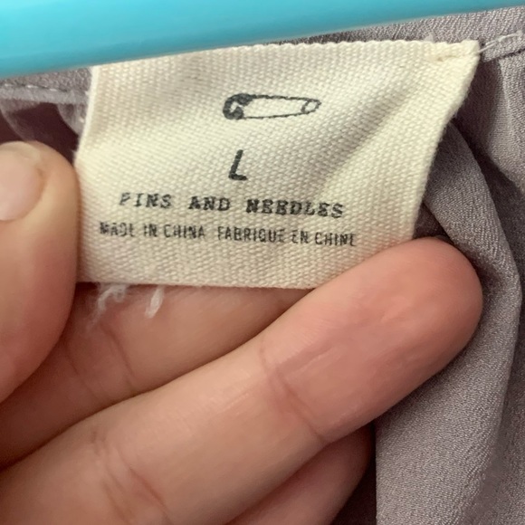 Pins & Needles gray button up top - Picture 3 of 6